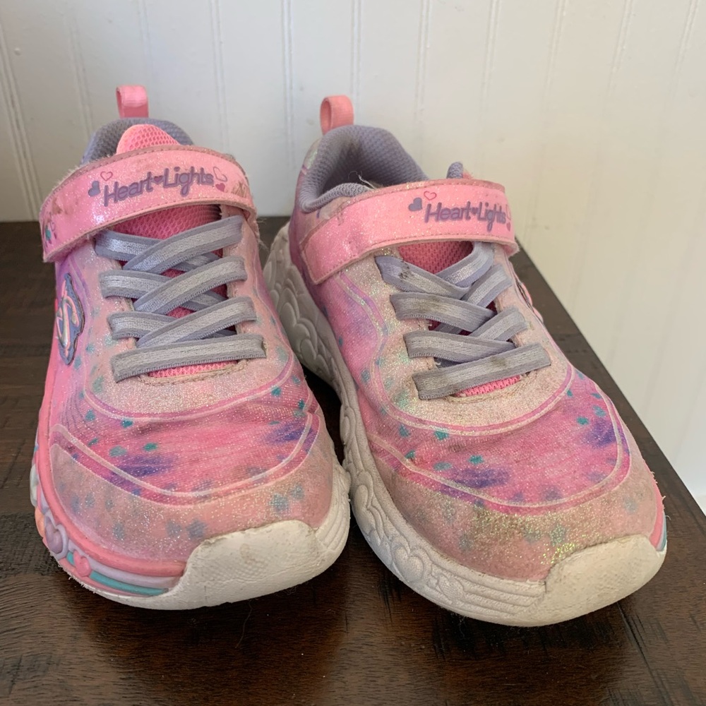 Skechers Heart Lights Pink and Purple Sneakers